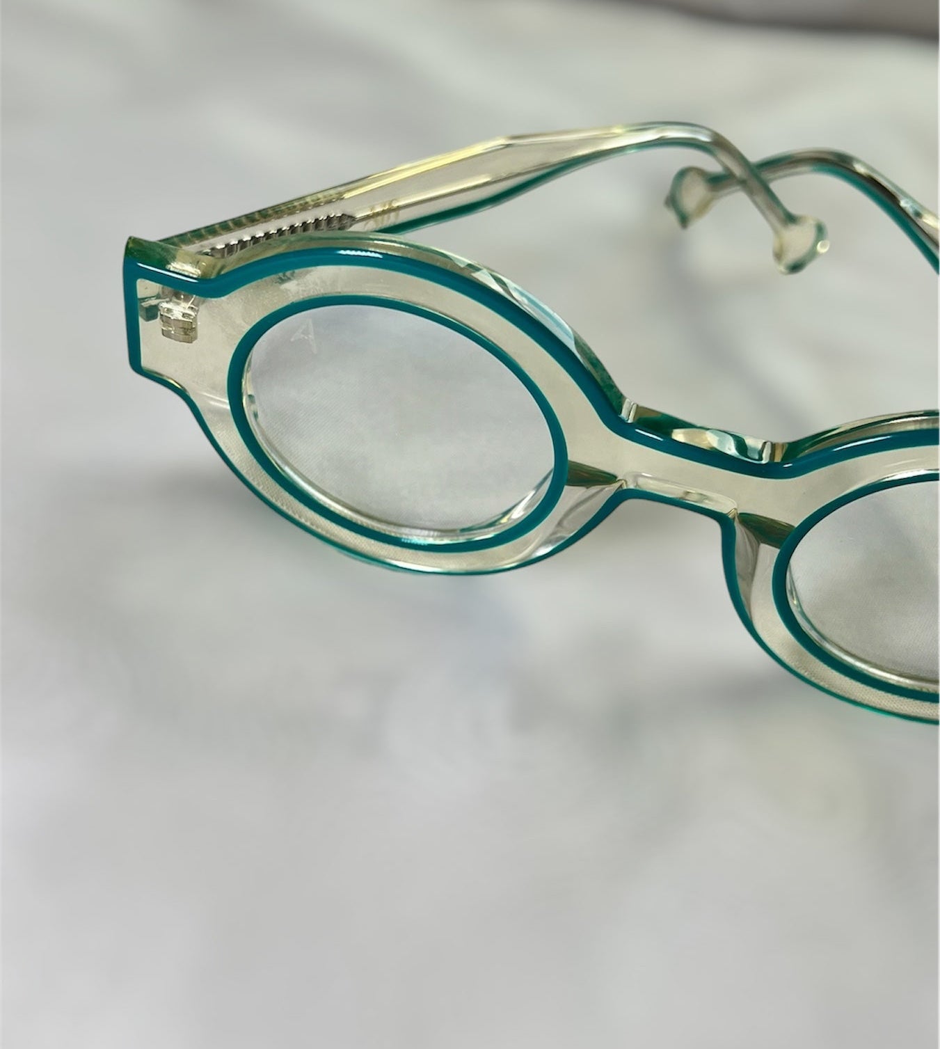 Teal eyeglasses fashion designer Alfieyewear 