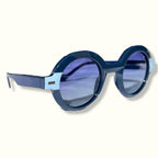 Lincoln round sunglasses blue frame – ALFI Eyewear