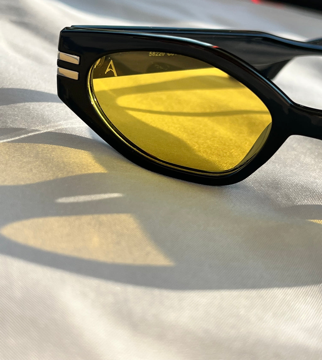 Capri sunglasses side angle – ALFI Eyewear acetate metal accents