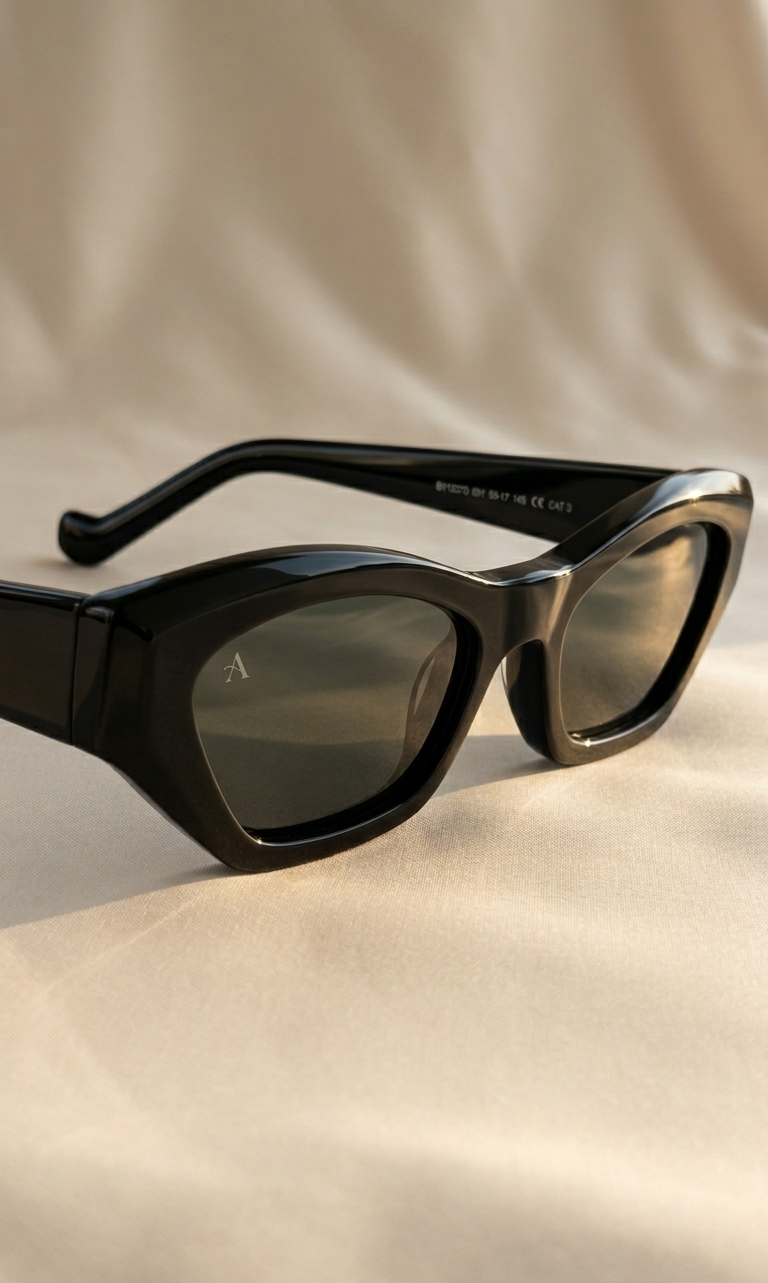 Black Sunglasses acetate Alfieyewear design in Florida 